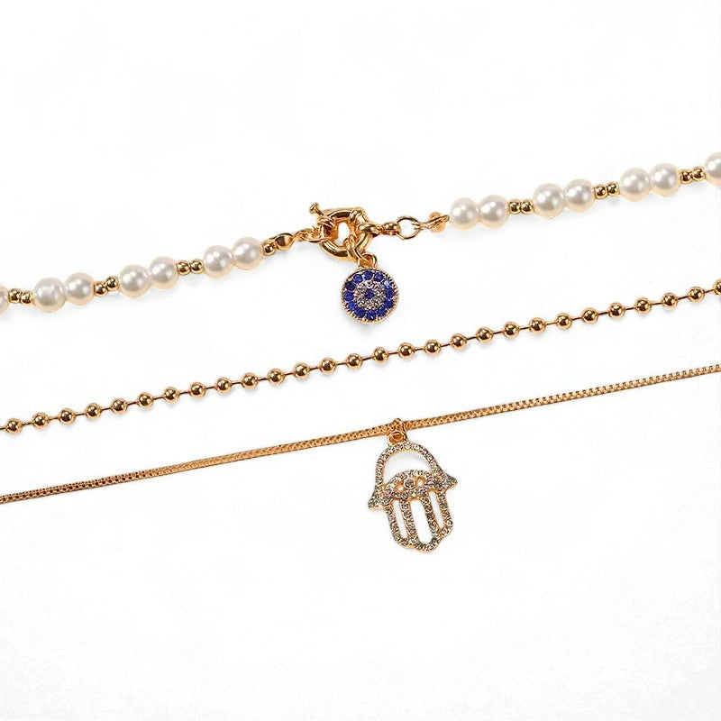 Seoul Multi-Layer Evil Eye Necklace