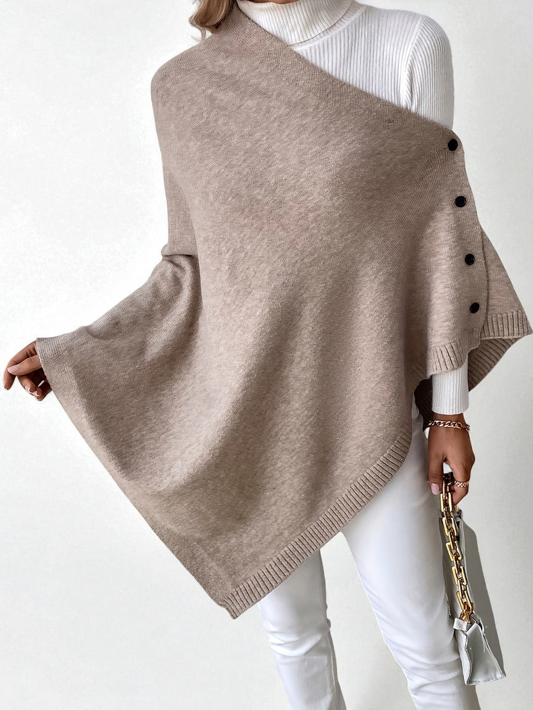 Toronto Chic Buttoned Cape