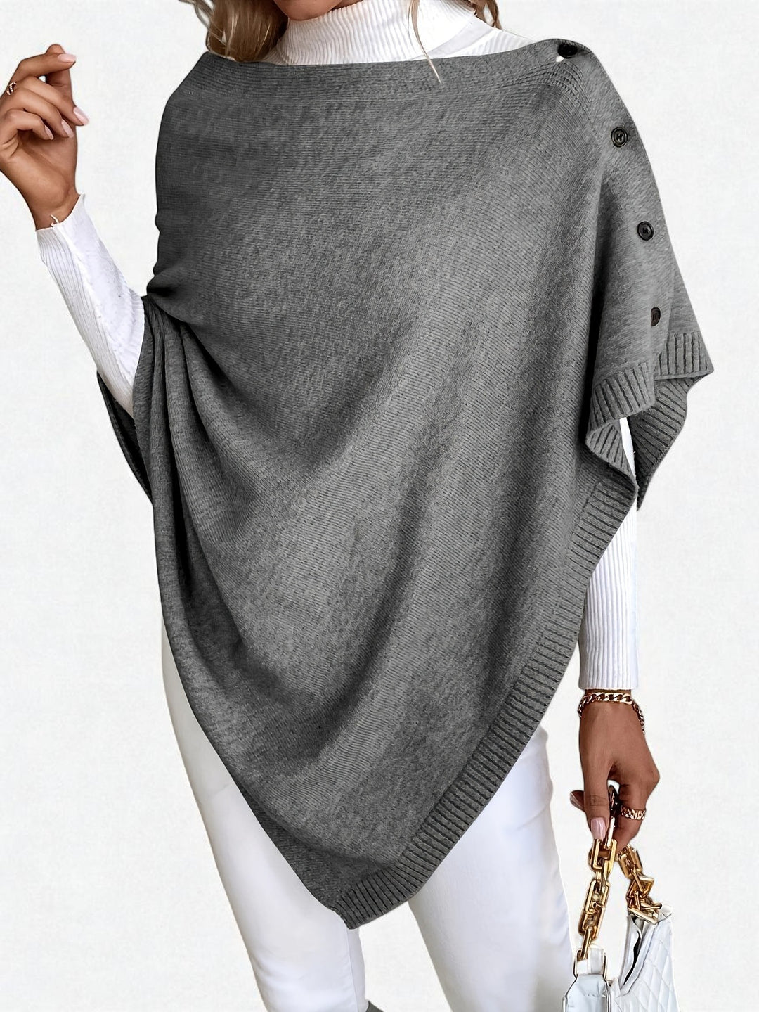 Toronto Chic Buttoned Cape