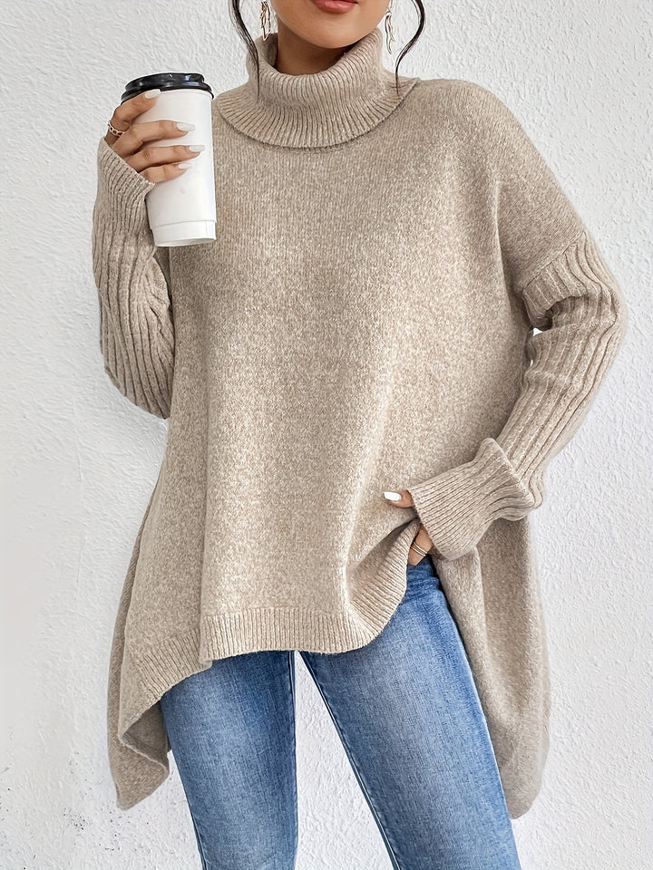 Autumn and Winter Casual Long Sleeve High Neck Pullover