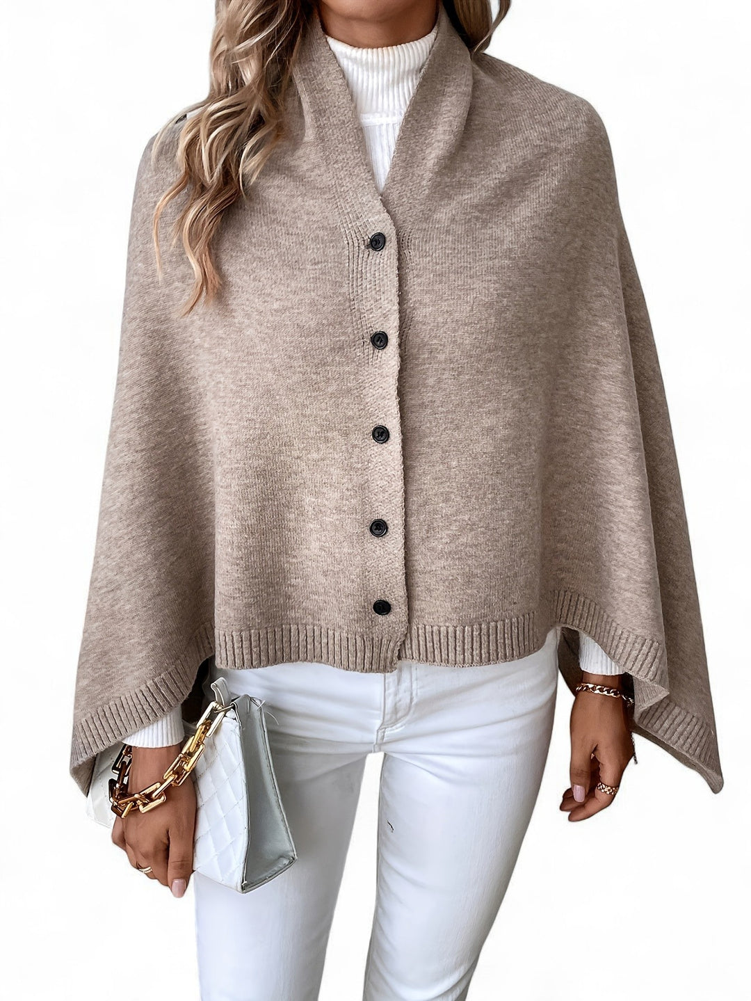 Toronto Chic Buttoned Cape