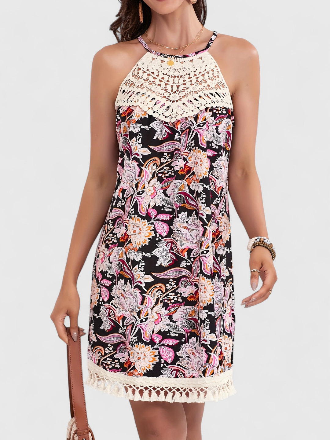 Graceful Special Paisley Print Spliced Dress