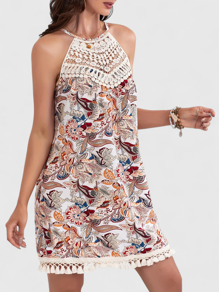 Graceful Special Paisley Print Spliced Dress