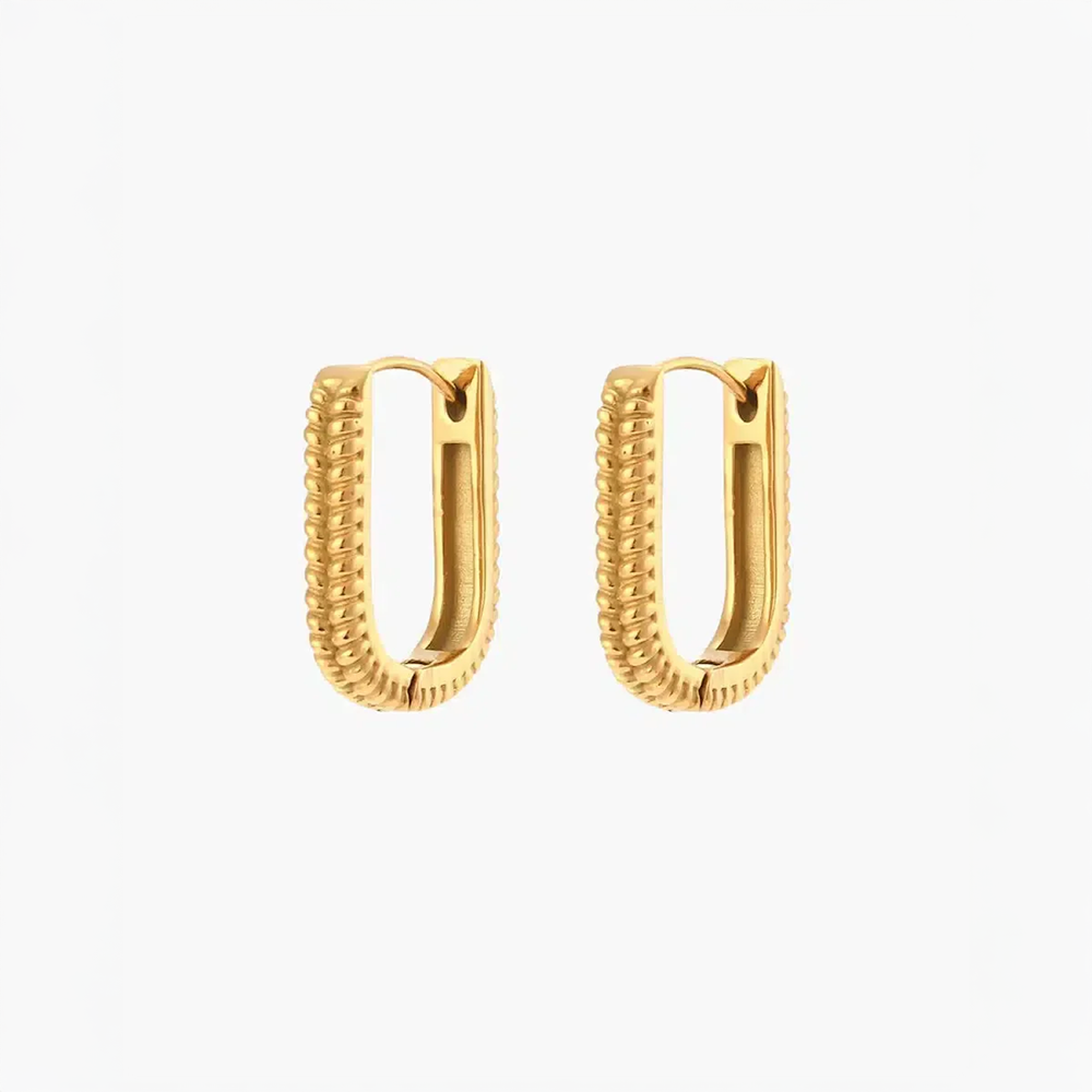 Kaëra | Oval Hoop Earrings in Contemporary Style ELIORA