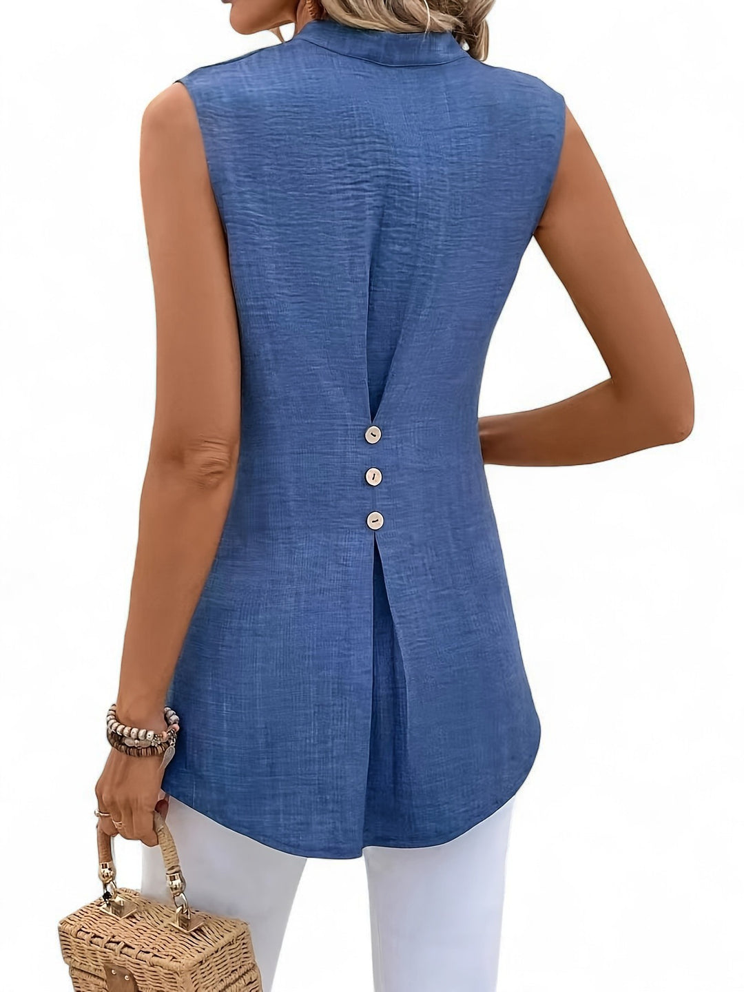 Cannes Sleeveless Beige Shirt