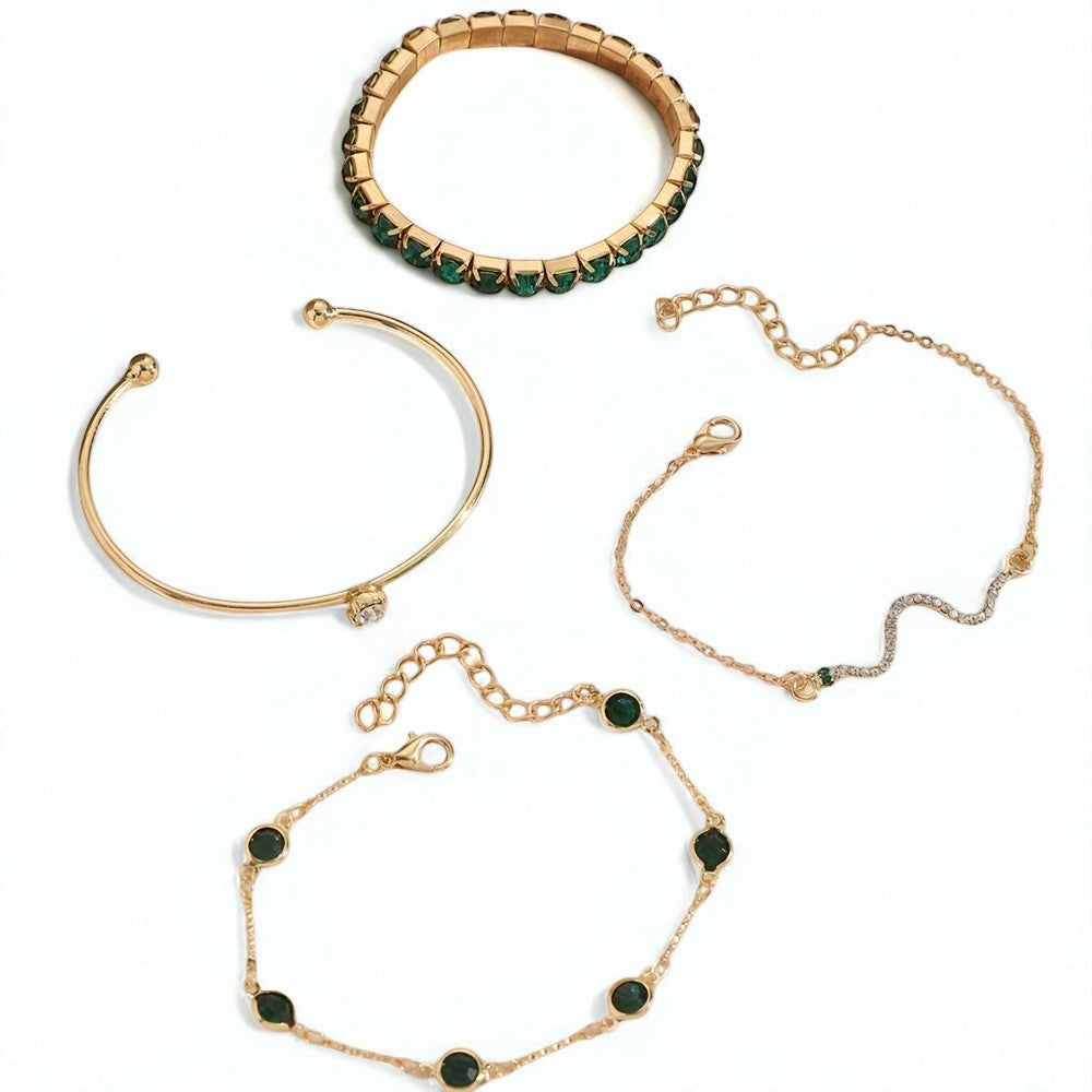 4pcs/Set Sydney Luxury Green Bangles