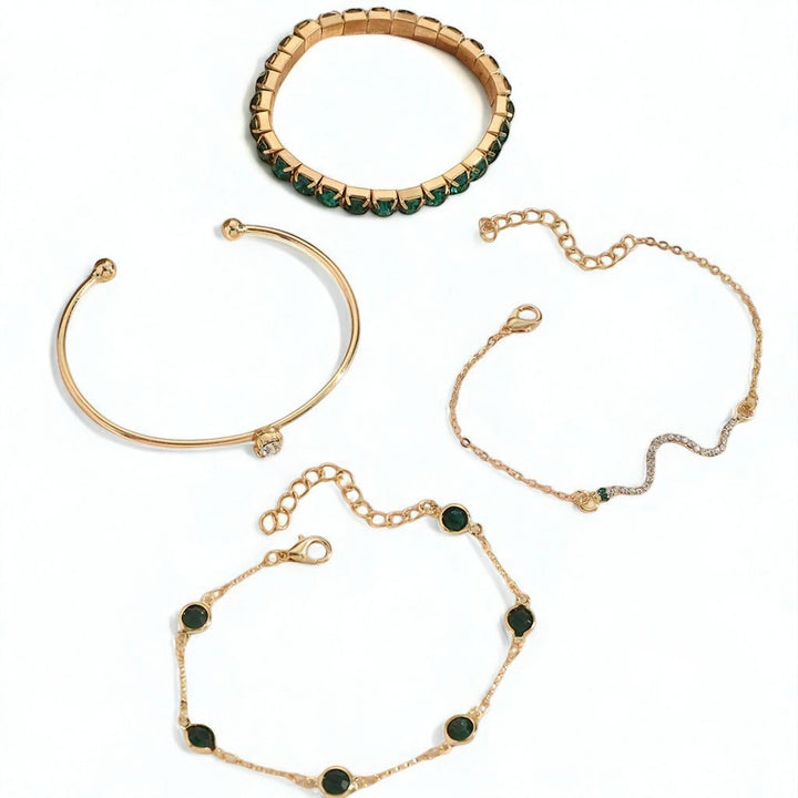 4pcs/Set Sydney Luxury Green Bangles