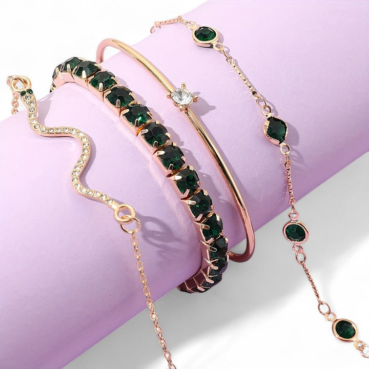 4pcs/Set Sydney Luxury Green Bangles