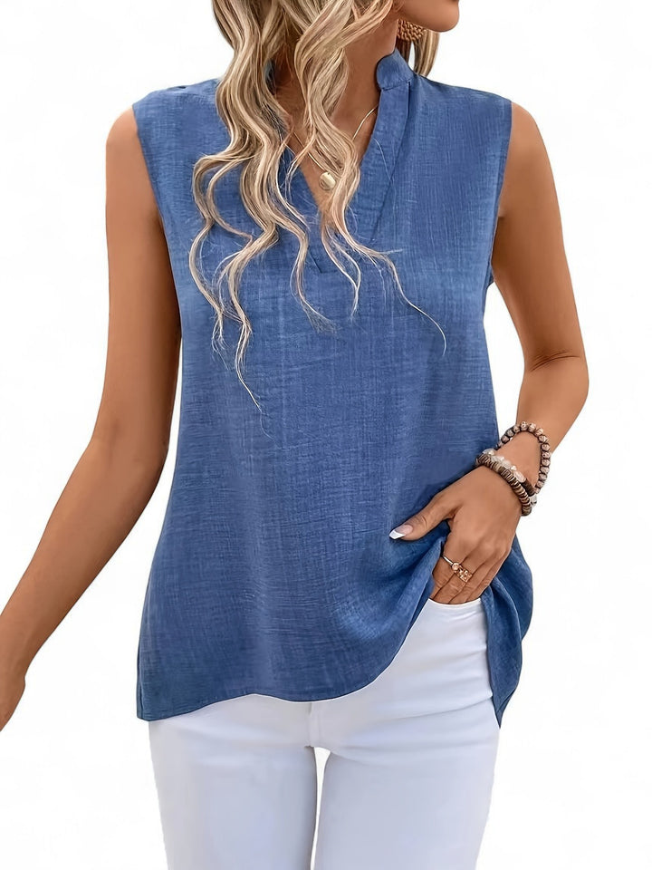 Cannes Sleeveless Beige Shirt