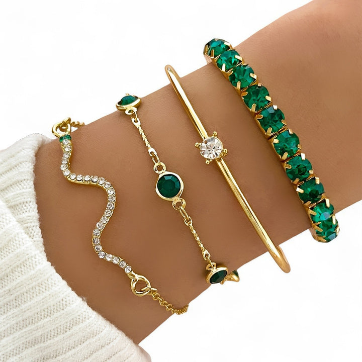 4pcs/Set Sydney Luxury Green Bangles